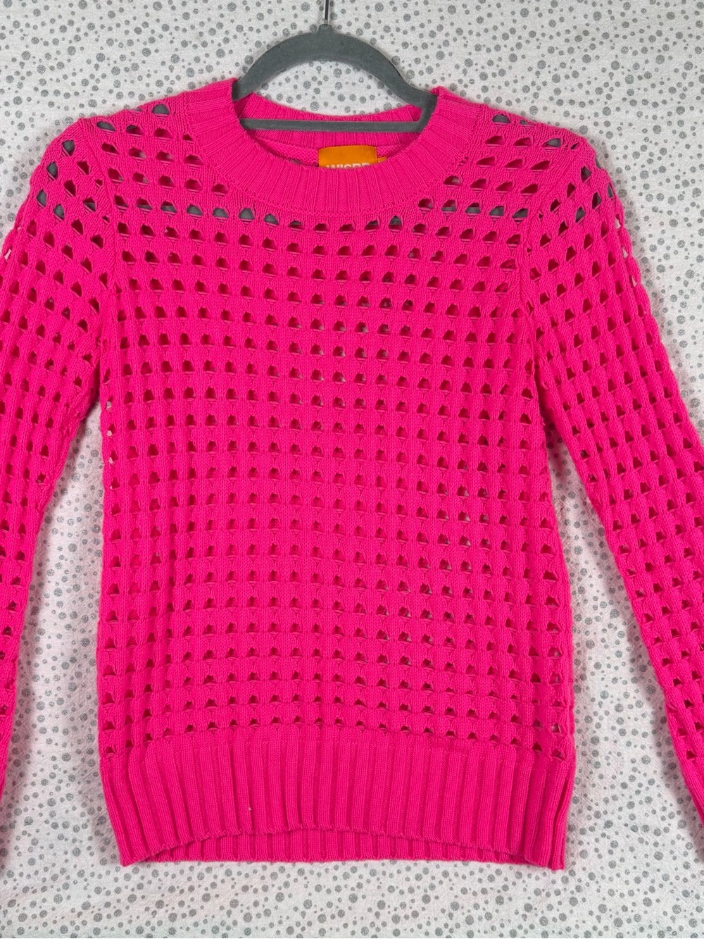 WISPR  Neon Pink Pointelle Silk-Blend Sweater - XS